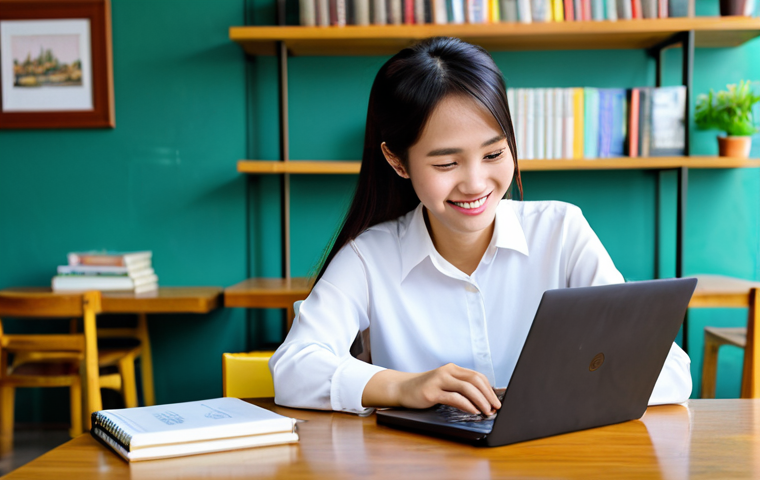 문화재수리기술자 이직 후 성공 사례 - Learning New Skills**

"A young Vietnamese woman, fully clothed in a professional blouse and skirt, ...