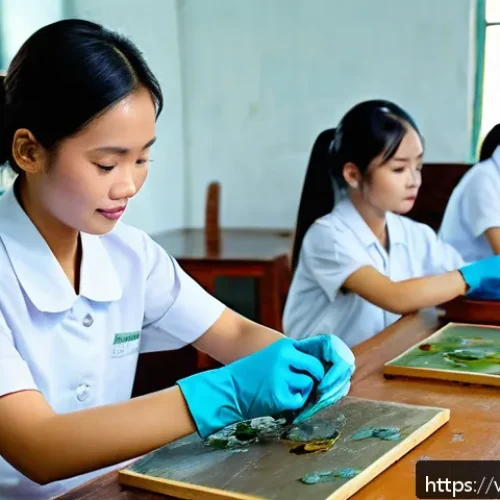 Home 31 문화재수리기술자 교육 기관 추천 - A detailed scene of Vietnamese cultural heritage restoration training at Hanoi Industrial Fine Arts ...